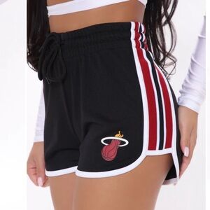 Black Athletic Shorts with Comfortable Fit and Vertical Stripes